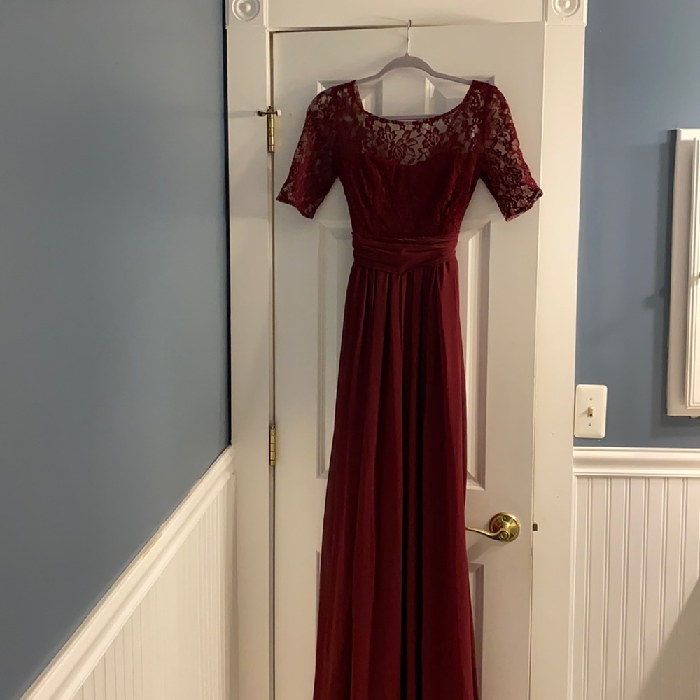 Cranberry Floor-Length Formal Dress